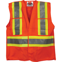 Traffic Safety Vest, High Visibility Orange, Medium/Small, Polyester Groupe Belzile Dickner