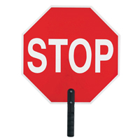 Panneau de signalisation « Stop », 18" x 18", Plastique, Anglais avec pictogramme SEI474 | Dickner Inc