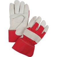 Gants d'ajusteur rouge & blanc doubl&eacute;s pour l'hiver, Grand, Paume en Cuir fleur de vache, Doublure en Boa Groupe Belzile Dickner