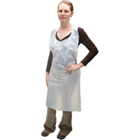 Polyethylene Aprons, Polyethylene, White, 35" W x 46" L Groupe Belzile Dickner