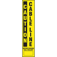 D&eacute;calcomanies pour piquet flexible de marquage - Caution Cable Line Groupe Belzile Dickner