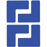 Floor Corner Marks, L, 5" L x 2" W, Blue, Polyester Groupe Belzile Dickner