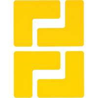 Floor Corner Marks, L, 5" L x 2" W, Yellow, Polyester Groupe Belzile Dickner