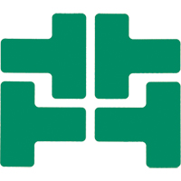 Floor Corner Marks, T, 5" L x 2" W, Green, Polyester Groupe Belzile Dickner