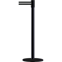 Slimline TensaBarrier&reg; Barrier Post, Steel, 38" H, Black/White Tape, 7.5' Tape Length Groupe Belzile Dickner