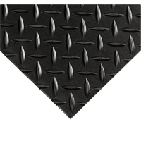 Tapis Diamond-Plate pour tableau de contr&ocirc;le no 701, 2' la x 10' lo, 1/4" &eacute;paisseur, Noir, PVC Groupe Belzile Dickner