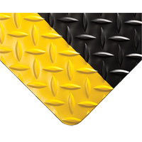 Tapis Diamond-Plate pour tableau de contr&ocirc;le no 701, 3' la x 75' lo, 1/4" &eacute;paisseur, Noir/Jaune, PVC Groupe Belzile Dickner