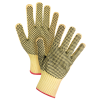 Gants tricot&eacute;s deux c&ocirc;t&eacute;s, sans couture, &agrave; pois, Taille Petit/7, Calibre 7, Rev&ecirc;tement PVC, Enveloppe en Kevlar, ASTM ANSI niveau A2/EN 388 niveau 3 Groupe Belzile Dickner