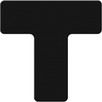 Armor Stripe Lean/5S Markers, T, 6" L x 6" W, Black, Plastic Groupe Belzile Dickner