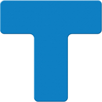 Armor Stripe Lean/5S Markers, T, 6" L x 6" W, Blue, Plastic Groupe Belzile Dickner