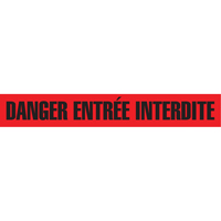 Barricade Tape, French, 3" W x 1000' L, 3 mils, Black on Red Groupe Belzile Dickner