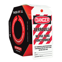 &eacute;tiquettes de s&eacute;curit&eacute; en rouleaux, Plastique, 3" la x 6-1/4" h, Français Groupe Belzile Dickner