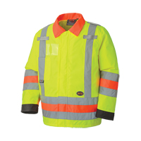 6037 Traffic Control Waterproof Safety Jacket, Polyester, High Visibility Lime-Yellow, X-Small Groupe Belzile Dickner