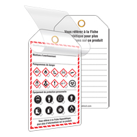 &eacute;tiquettes auto-plastifiantes pour le milieu de travail, Papier cartonn&eacute;, 3-3/8" la x 5-3/4" h, Français Groupe Belzile Dickner