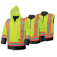 5021BB Waterproof 6-in-1 Safety Parka, High Visibility Lime-Yellow, 2X-Large Groupe Belzile Dickner