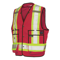 Veste de s&eacute;curit&eacute; pour arpenteur, Rouge, Grand, Polyester Groupe Belzile Dickner