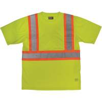 Short-Sleeved Safety T-Shirt with Pocket, Polyester, Large, High Visibility Lime-Yellow Groupe Belzile Dickner
