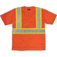 Short-Sleeved Safety T-Shirt with Pocket, Polyester, Large, High Visibility Orange Groupe Belzile Dickner