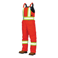 Duck Lined Safety Overalls, Cotton, Large, High Visibility Orange Groupe Belzile Dickner