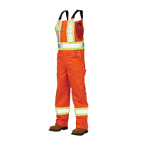 Unlined Safety Overalls, Poly-Cotton, Large, High Visibility Orange Groupe Belzile Dickner