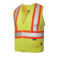 Veste de s&eacute;curit&eacute; d&eacute;tachable en cinq points, Jaune lime haute visibilit&eacute;, Grand/T-Grand, Polyester Groupe Belzile Dickner