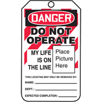 Do Not Operate Danger Lockout Tagout Tags, Cardstock, 3-1/4" W x 5-3/4" H, English Groupe Belzile Dickner