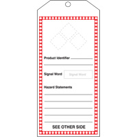 GHS Jumbo Safety Tag, Cardstock, 3-7/8" W x 8-1/2" H, English Groupe Belzile Dickner