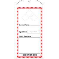 GHS Jumbo Tags, Cardstock, 3-7/8" W x 8-1/2" H, English Groupe Belzile Dickner