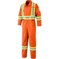 7702 FR Hi-Vis Safety Coveralls, Size 36, Orange Groupe Belzile Dickner
