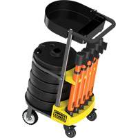 PLUS Barrier Post Cart Kit with Tray, 75' L, Metal, Orange Groupe Belzile Dickner