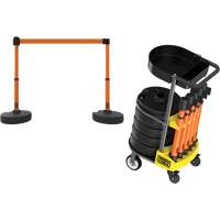 PLUS Barrier Post Cart Kit with Tray, 75' L, Metal, Orange Groupe Belzile Dickner