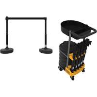 PLUS Barrier Post Cart Kit with Tray, 75' L, Metal, Black Groupe Belzile Dickner