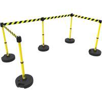 PLUS Barrier Post Set X5, Plastic, 42" H, Yellow Tape, 15' Tape Length Groupe Belzile Dickner