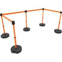 PLUS Barrier Post Set X5, Plastic, 42" H, Orange Tape, 15' Tape Length Groupe Belzile Dickner