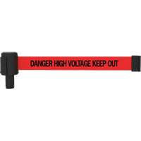 Cassette de banni&egrave;re PLUS, Danger High Voltage Keep Out, 15', Ruban Rouge Groupe Belzile Dickner