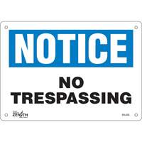 "No Trespassing" Sign, 7" x 10", Plastic, English Groupe Belzile Dickner