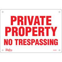"Private Property" Sign, 7" x 10", Aluminum, English Groupe Belzile Dickner