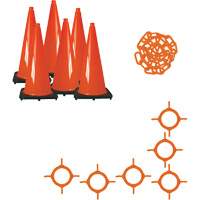 Ensemble de c&ocirc;nes de signalisation et chaînes, 28", Orange Groupe Belzile Dickner