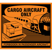 "Cargo Aircraft Only" Handling Labels, 4-3/4" L x 4-1/4" W, Orange Groupe Belzile Dickner