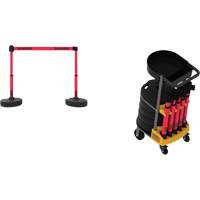 Plus Portable Barrier System Cart Package with Tray, 75' L, Metal/Plastic, Red Groupe Belzile Dickner