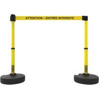 Plus Barrier Post Set, Plastic, 42" H, Yellow Tape, 15' Tape Length Groupe Belzile Dickner