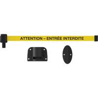 Plus Wall Mount Barrier System, Plastic, Screw Mount, 15', Yellow Tape Groupe Belzile Dickner