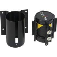 Wall Mount Barrier with Magnetic Tape, Steel, Screw Mount, 7', Black and Yellow Tape Groupe Belzile Dickner