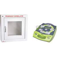 D&eacute;fibrillateur enti&egrave;rement automatis&eacute; AED Plus en anglais avec armoire murale munie d'une alarme, Automatique, Anglais, Classe 4 Groupe Belzile Dickner