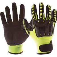 Back Tracker Impact Gloves with Back of Hand Protection, Small, Nitrile Palm, Hook & Loop Cuff Groupe Belzile Dickner