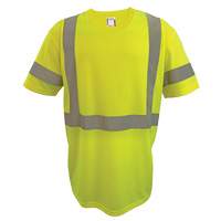 Short Sleeve Safety T-Shirt, Polyester, 2X-Large, High Visibility Lime-Yellow Groupe Belzile Dickner