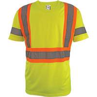 Short Sleeve Safety T-Shirt, Polyester, 2X-Large, High Visibility Lime-Yellow Groupe Belzile Dickner
