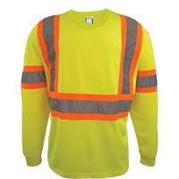 Long Sleeve Safety Shirt, Polyester, 2X-Large, High Visibility Lime-Yellow Groupe Belzile Dickner