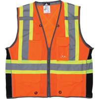 Surveyor Safety Vest, High Visibility Orange, Large, Polyester Groupe Belzile Dickner