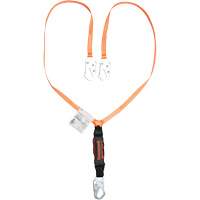 Longe avec amortisseur de choc Titan, 6', Point d'ancrage &agrave; Mousqueton verrouillable, Mousqueton verrouillable aux jambes, Polyester Groupe Belzile Dickner